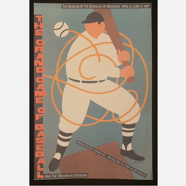 Seymour Chwast Lithograph 1987 Grand Game of Baseball Poster