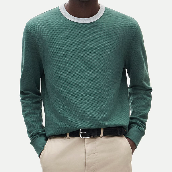 J.Crew Long-Sleeve Macropiqué Ringer T-Shirt