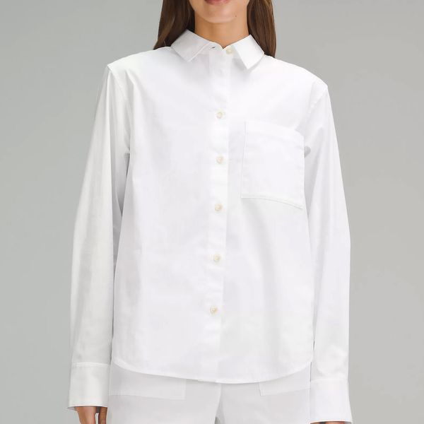 Lululemon Relaxed-Fit Cotton-Blend Poplin Button-Down Shirt