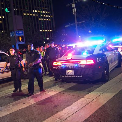 The scene of the shooting in Dallas on Thursday night.