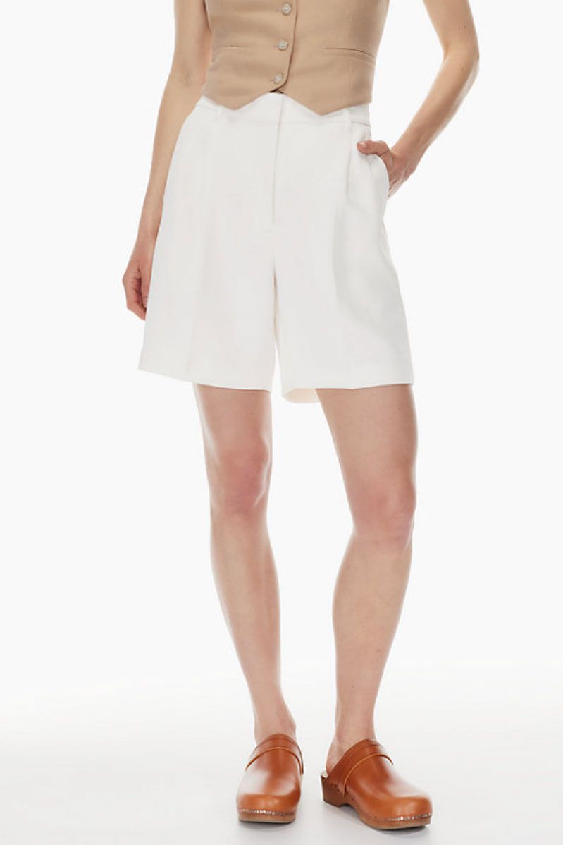Womens Clothing Shorts Mini shorts city sleek Linen-blend Short in Brown Save 41% 