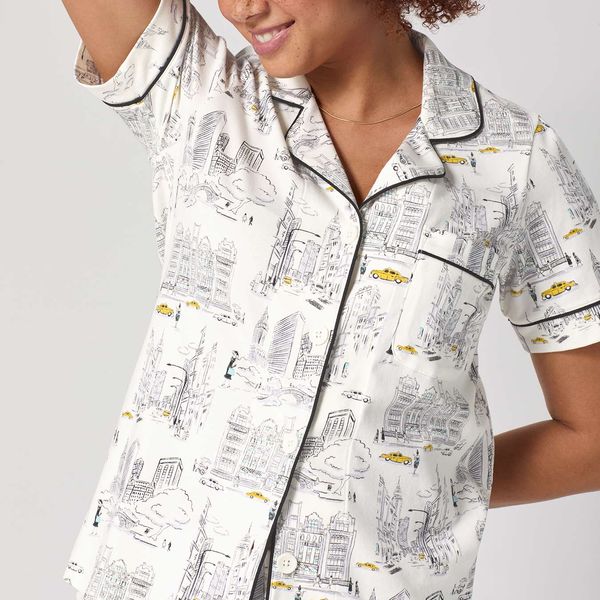 Bedhead Pajamas City That Never Sleeps Short Sleeve Classic Shorty Stretch Jersey PJ Set