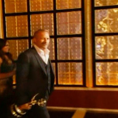 Exhibit B on the case for Kevin Costner's manliness: the wink to the camera. Because it's hard to do a double-finger "ka-pow" gun gesture when you're holding an Emmy.