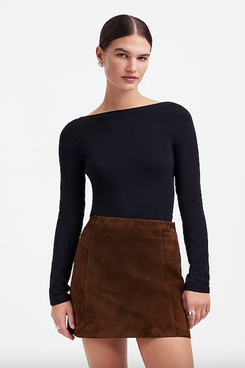 Alexa Chung for Madewell Suede Miniskirt