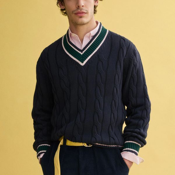 J.Press x Alex Mill Cricket Cable Sweater in Cotton