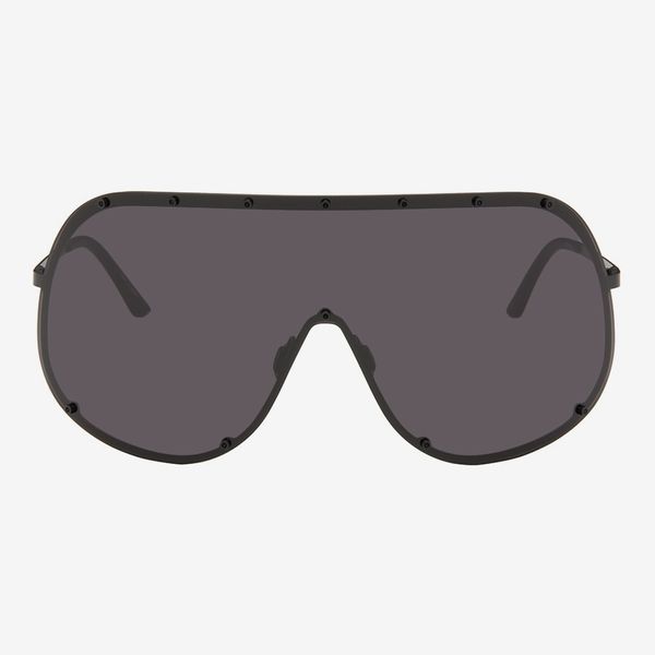 Rick Owens gafas de sol con escudo negro