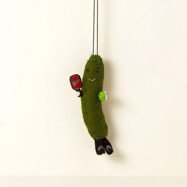 Pickleball-Playing Pickle Ornament