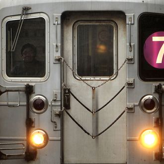 A New York City Subway pulls up to a station on February 23, 2010 in New York City. 