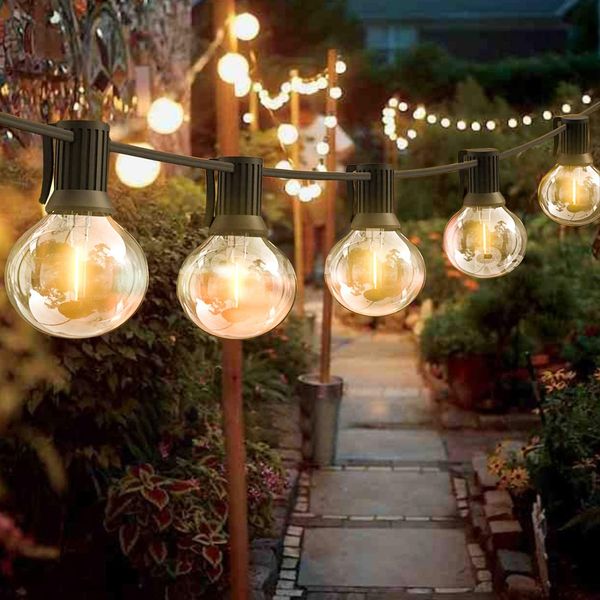 LED Outdoor String Lights with Bulbs