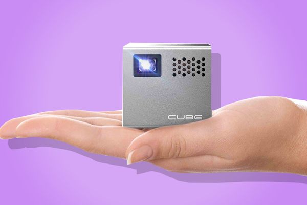 RIF6 CUBE Mobile Pico Projector — Portable Mini 2 inch Video Projector With Built In Speakers