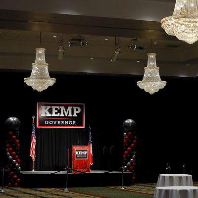 Brian Kemp election day party setup.