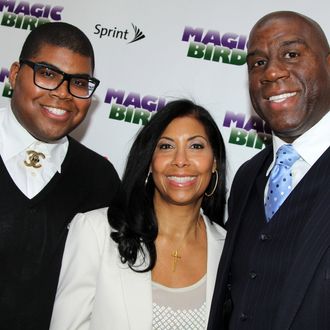 EJ Johnson, Lisa Johnson and Magic Johnson attend the 