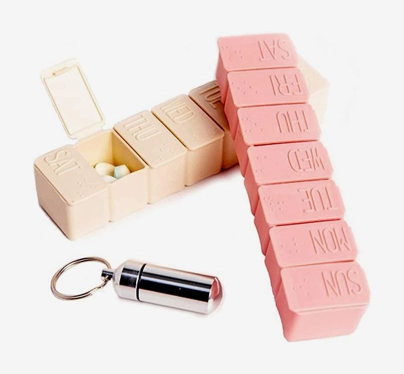 7 Day Extra Large Pill Organizer with Cute Travel Case