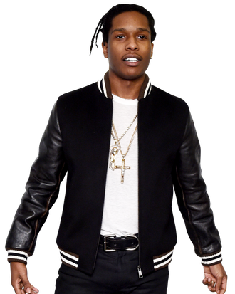 ASAP Rocky Black Letterman Jacket