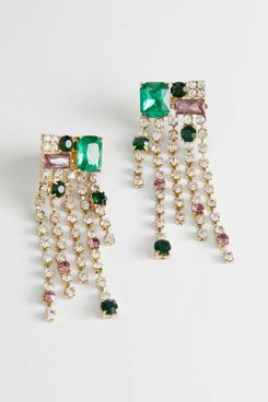 & Other Stories Dangling Rhinestone Gem Earrings