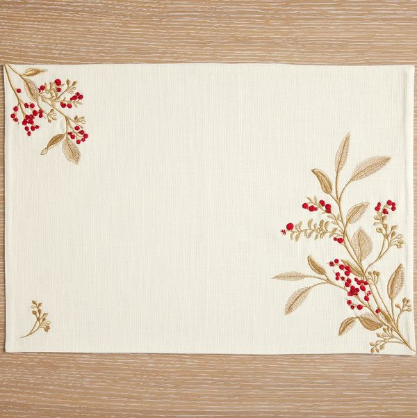 Monique Lhuillier Winter Berries Cotton Placemats - Set of 4