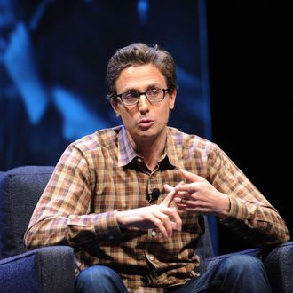 Founder and CEO of BuzzFeed, Jonah Peretti speaks at the WIRED Business Conference: Think Bigger at Museum of Jewish Heritage on May 7, 2013 in New York City. 