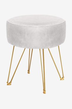 ERONE Round Footstool Ottoman Velvet Dressing Stool