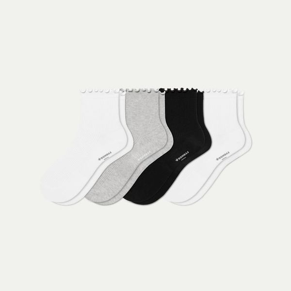 Bombas Ruffle Rib Quarter Sock 4-Pack - Women's