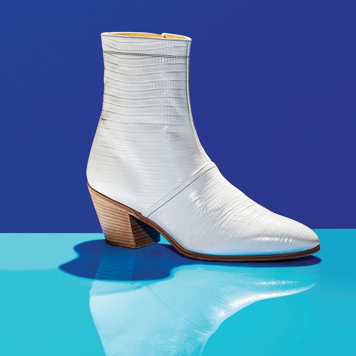 Shop Celine's White Heeled Ankle Boots