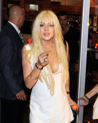 Lindsay Lohan at last night's Nine West party.