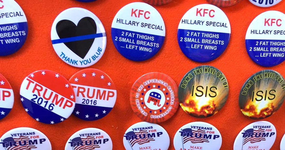The AntiHillary Pins at the RNC Are Exactly As Bad As You Thought They