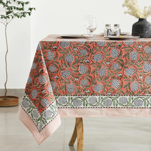 Lavanshi Indian Hand Block Print Cotton Tablecloth