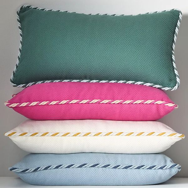 Anthropologie Kayla Cotton Herringbone Pillow