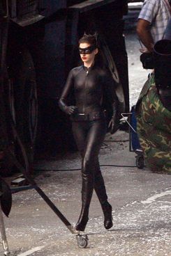 Christian Bale, Anne Hathaway and Gary Oldman on the set of 'Dark Knight Rises.' Seen as Batman, Cat Woman and Gordon, the trio are seen on set for a scene. They get touched up with make up and Anne at one point puts her head on Christian Bales shoulder.
<P>
Pictured: Anne Hathaway 
<P>
<B>Ref: SPL319321  240911  </B><BR/>
Picture by: PhamousFotos / Splash News<BR/>
</P><P>
<B>Splash News and Pictures</B><BR/>
Los Angeles:310-821-2666<BR/>
New York:212-619-2666<BR/>
London:870-934-2666<BR/>
photodesk@splashnews.com<BR/>
</P>