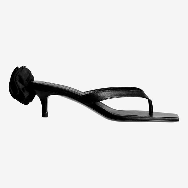 Magda Butrym H&amp;M Rose-Appliquéd Leather Sandals