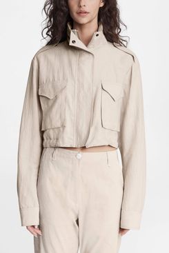 Rag & Bone M65 Cropped Linen Blend Field Jacket