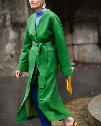 Green on sale spring coat