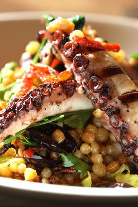 fregola, pepperoni, lemon