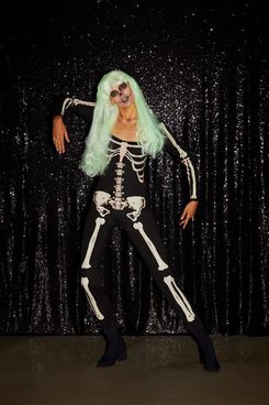 Glow-In-The-Dark Skeleton Bodysuit Halloween Costume