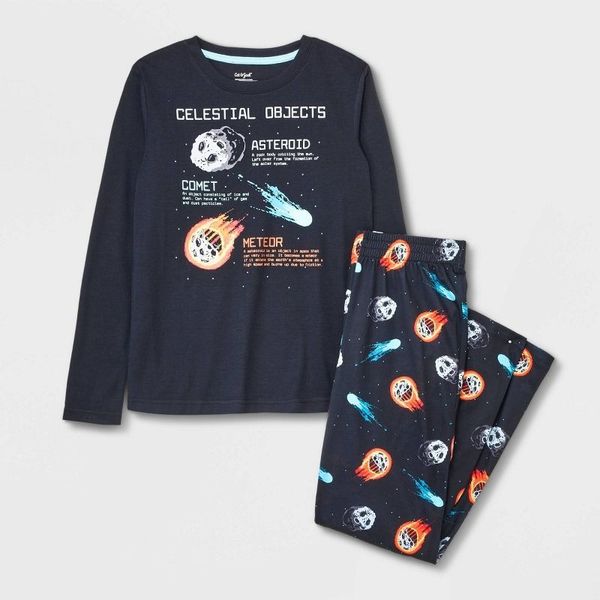 Cat & Jack Boys' 2 Piece Space Long Sleeve Pajama Set