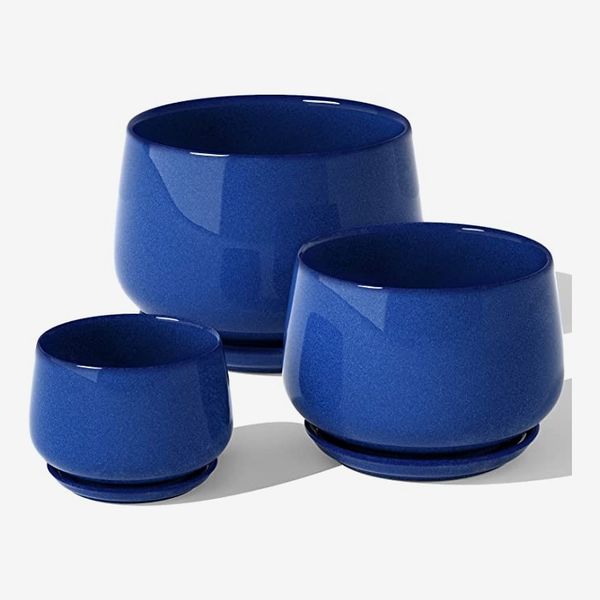 Le Tauci Planter with Drainage Holes and Saucers (Set of 3)