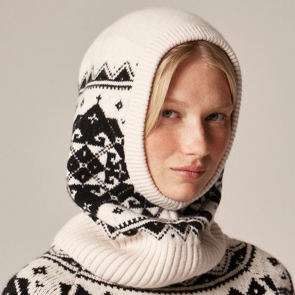 J.Crew Ribbed Fair Isle Balaclava in Lambswool