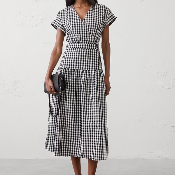 Banana Republic Factory Poplin Surplice Midi Dress