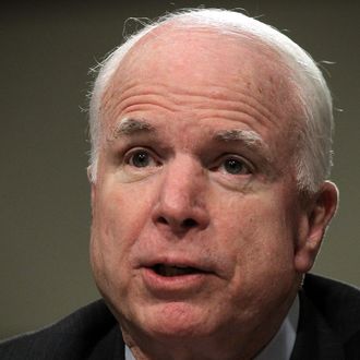 U.S. Sen. John McCain (R-AZ) testifies during a hearing before the Senate Foreign Relations Committee July 12, 2012 on Capitol Hill in Washington, DC. The hearing was focused on the ratification of the U.S. on T.Doc.112-7, the Convention on the Rights of Persons with Disabilities. 