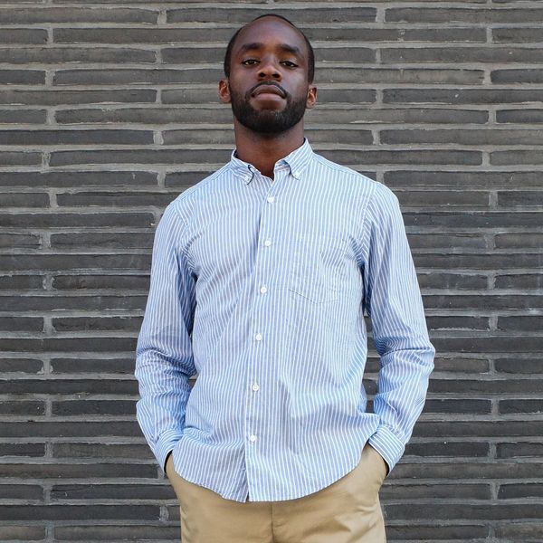 Steven Alan Single Needle Shirt, Pacific Blue Stripe