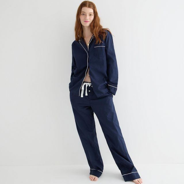 J.Crew Classic End-on-End Cotton Pajama Pant Set