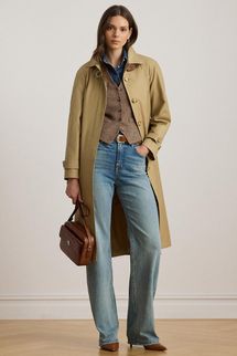 Lauren Ralph Lauren Belted Cotton-Blend Trench Coat
