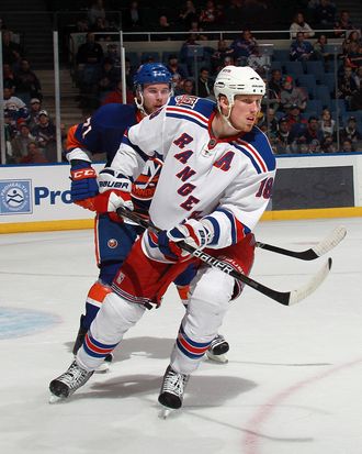 UNIONDALE, NY - MARCH 31: Marc Staal #18 of the New York Rangers skates against the New York Islanders at the Nassau Coliseum on March 31, 2011 in Uniondale, New York. (Photo by Bruce Bennett/Getty Images) *** Local Caption *** Marc Staal