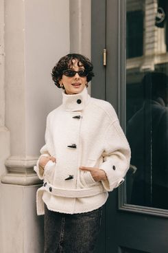 Petite Studio NYC Cole Oversized Wool Short Coat