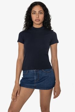 Los Angeles Apparel Mockneck Cap Sleeve Baby Tee