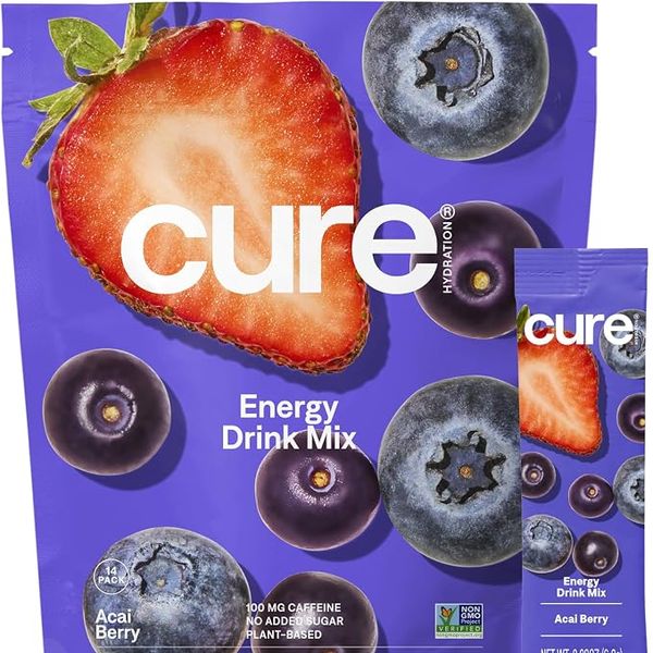 Cure Hydration Energy Electrolyte Drink Powder, Acai Berry