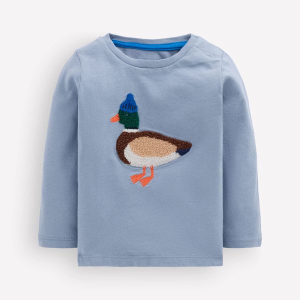 Mini Boden Long Sleeve Appliqué T-Shirt