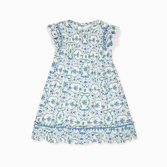 Nicky Hilton x La Coqueta Blue Bow Floral Lily-Grace Girl Empire Dress