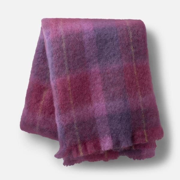 Schoolhouse Plaid Mohair Throw