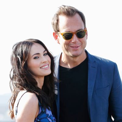 Non-turtles Megan Fox and Will Arnett 